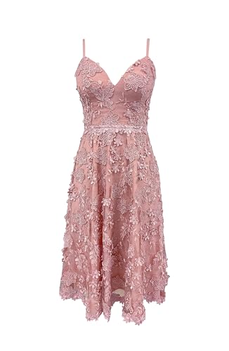 Dress the Population Womens Tahani Plunge Neckline Fit and Flare Midi DressDress4