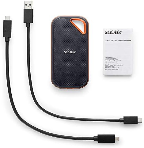SanDisk Extreme Pro 500GB Portable SSD, up to 1050 MB/s,  USB-C, Ruggedized and Water-Resistant