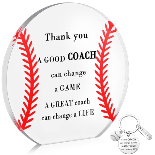 Ecation Baseball Coach Gifts Keychain And Sign