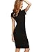 MakeMeChic Women's Short Sleeve Classy Solid Stretchy Pencil Dress Black S
