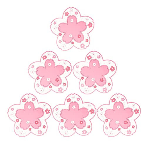 XLKJ 6 Piezas Posavasos de Silicona, Posavasos Decorativos, Posavasos de Cerámica Antideslizante para Vidrio Copas (Rosa)
