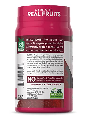 Nature's Truth Super Fruits Gummies | 60 Count | Vegan, Non-Gmo & Gluten Free | Super Food Supplement | Natural Pomegranate Berry Flavor #TOP6