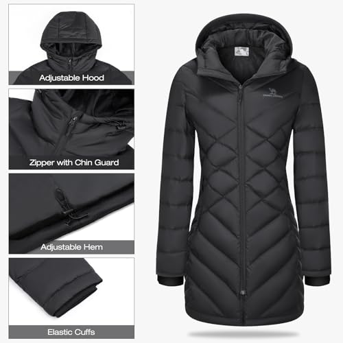 CAMELSPORTS Women's Down Jacket Hooded Windproof Puffer Coat Packable Warm Winter Jacket Lightweight Ladies Parka - Image 6