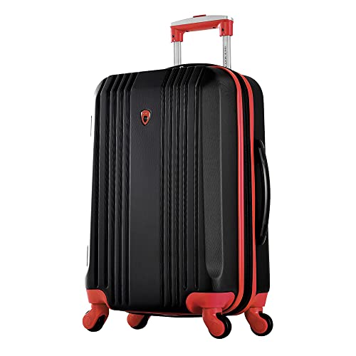 Olympia USA Apache II 21 Inch Expandable Rolling Carry On Lightweight Hardside Double 4 Wheel Spinner Luggage Suitcase with Locking System and Hidden Laptop Compartment, Black/Red - Thumbnail 2