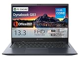 【整備済み品】超軽量 薄型ノートパソコンDynabook G83 / Win11搭載 / 第11世代Core i5 / メモリ8GB / m.2 SSD 256GB / 13.3型FHD(1920x1080) / Webカメラ内蔵/無線LAN/Bluetooth/Type-C/MS Office 2021
