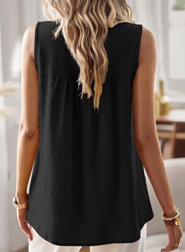 Image of Falechay Womens Summer Tops Boho Shirts Crewneck Sleeveless Tank Tops Flowy Lace Hem Casual Blouses Clothing Trendy 2026