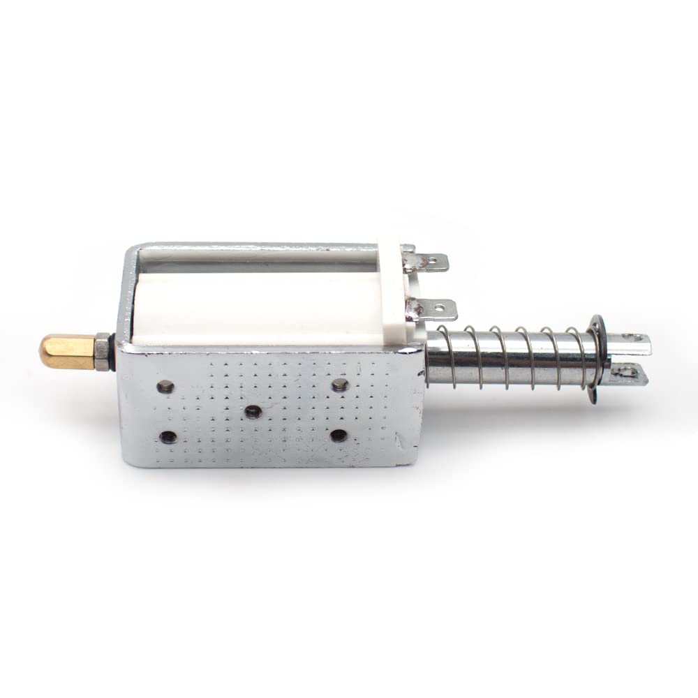 DC 12V 24V 60MM Langer Hub Elektromagnet, Schubkraft 15KG Push-Pull Elektromagnet Selbst-Rückstellung (DC 12V)