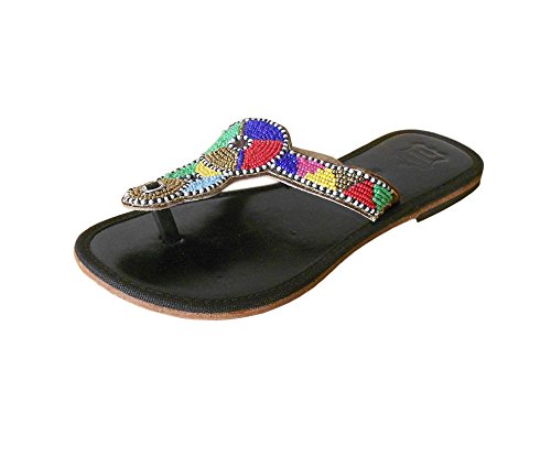 Pantoufles en cuir pour femme style indien avec broderie traditionnelle