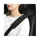 TNAIYH 2PCS Car Seat Belt Covers, Flower Soft Comfortable Vehicle Seatbelt Strap Pads, Auto Interior Shoulder Harness Accessories, Universal for SUV Automobile Truck (Black)