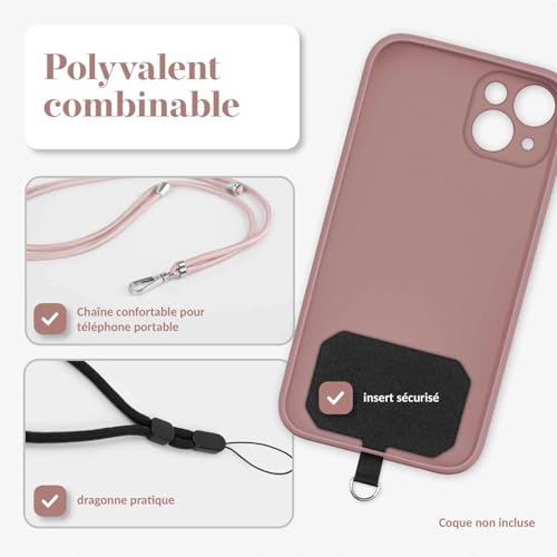 Chaîne de capture Xiaomi Mi A2 avec collier smartphone or rose