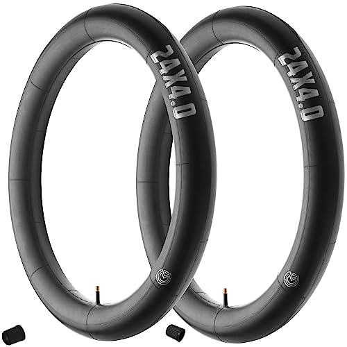 MOOVMOOV 24x4.0 Inner Tubes - Pack of 2 - Fat Bike & MTB Wide Tyres - Schrader Valve - ETRTO 98-507/100-507/102-507 - 24-Inch Fat Wheel