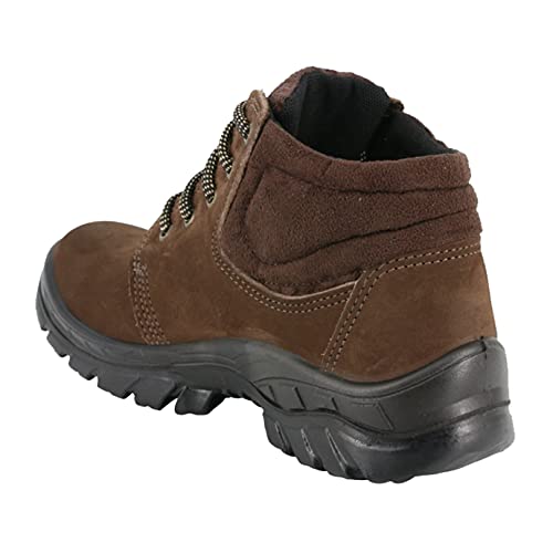 Bota de Segurança com Bico de PVC com Couro Nobuck (39, Marrom)