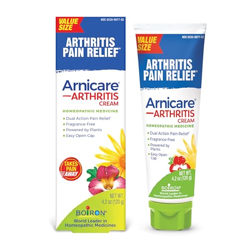 Boiron Arnicare Arthritis Cream for Pain Relief of Knees, Hands, Wrists, Elbows, Joints & Muscles – Quickly Absorbed & Fragrance-Free – 4.2 oz