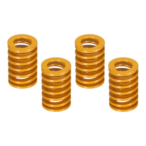 Image of sourcing map 4 Pcs 3D Printer Die Spring, 20mm OD 30mm Length Light Load Compression Mould Die Spring for Mechanical Equipment 3D Printer Electric Part Accessories, Yellow