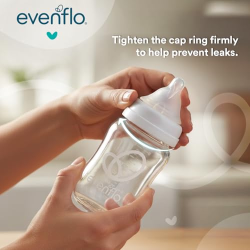 Evenflo Balance+ Glass Wide Neck Baby Bottles, Clear, 6 fl oz, 6 Pack - image 9