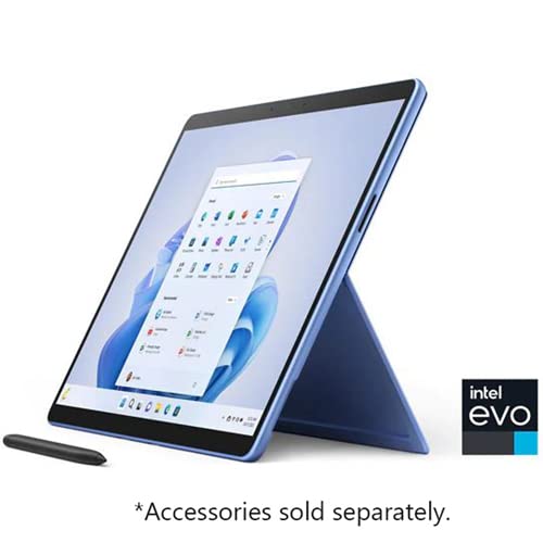 Image of Microsoft Surface Pro 9 (2022), 13 inch 2-in-1 Tablet & Laptop, Thin & Lightweight, Intel 12th Gen i5 Fast Processor for Multi-Tasking, 16GB RAM, 256GB Storage with Windows 11, Sapphire
