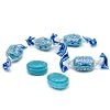 Blue Mints Individually Wrapped 2LB Menthol Flavored Breath Mints, Hard Shell with Soft Chewy Center