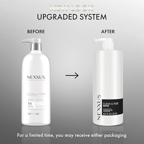 Unilever Nexxus Clean & Pure Shampoo Detox for Professional-Level Silicon, Sulfate & Paraben Free Hair Care Powered by CLARIFIX BALANCER Technology with Lactic Acid 33.8 oz