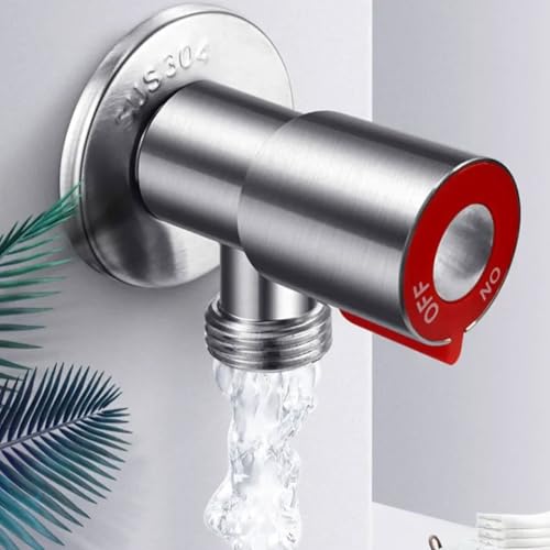 2 Stück Eckventil 1/2 Zoll Selbstdichtend, Eckventil 1/2 Zoll Wandanschluss,Eckregulierventil, Eckventil aus Edelstahl,1/2 Zoll Schlauchanschluss,Eckventil Waschbecken für Kalt Warmwasser Trinkwasser