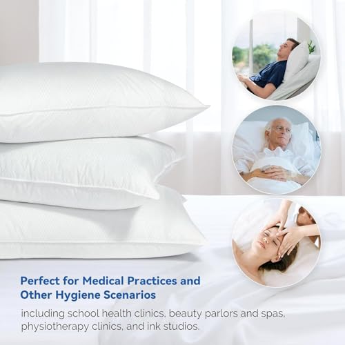 JMU 200PCS Disposable Pillow Case 21" x 30", Tissue/Poly Single Use Pillowcases Medical, White - Thumbnail 5
