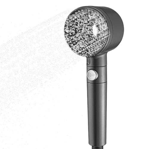 Manual Booster Shower Head, Adjustable Shower Spray, Handheld Bath Sprayer 8x8x25cm/3.15x3.15x9.84 Inches Easy to Install/Built-in Water Filter for Dorm Hotel Apartment Use