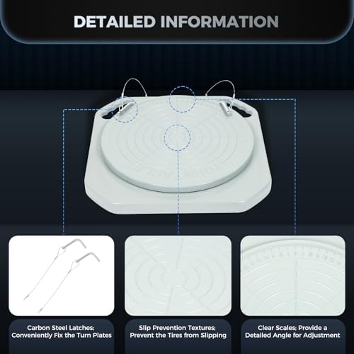 5-Ton Capacity Wheel Alignment Turn Plates - 2PCS Aluminum 360° Rotating Turntable for Car & Truck Alignment & Balancing Tools - Precision Alignment Tool for Mechanics