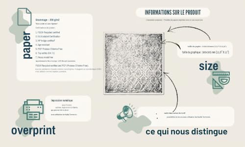 ITD Collection - Emballage Scrapbooking 12 x 12 pouces, Papier Scrapbooking, Papier Décor, Papier Carton - 310 x 320 mm (Four elements-Earth -SLS-013) – vue 7
