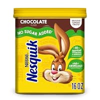 Nesquik No Sugar Added Chocolate Milk Mix Powder, 16 Oz Canister