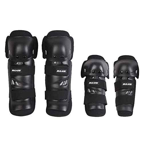 Moresave 4pcs adultes coude genouillères de protection gilets pare-tibias genouillères de protection pour le patinage de course de moto