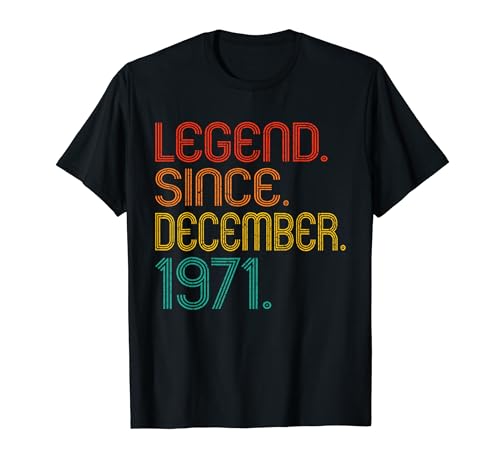 Legend Since December 1971 Men Women 1971 Birthday Vintage T-Shirt