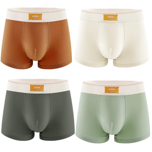 Eshly 4Pack Men’s Boxer Briefs Man Underwear Comfortable 95% Cott Stretch XL