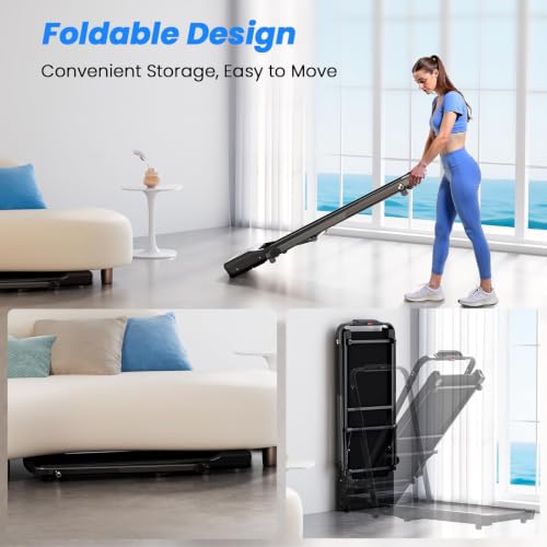 Lacuffy Compact Foldable Walking Pad with 9% Incline Treadmill by Lacuffy - Used condition - Image 5