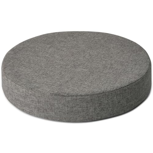 AddGrace 2.5" Thick Non Slip Round Chair Pad 1 Pack, 16", Light Grey