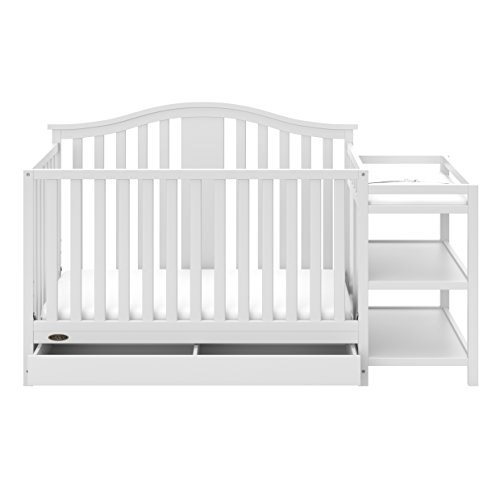Graco Solano 4-In-1 Convertible Crib With Drawer And Changer (White) - Jpma-Certified Crib And Changer & Premium Foam Crib & Toddler Mattress – Greenguard Gold And Certipur-Us Certified #TOP1