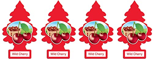Little Trees Car Air Freshener | Hanging Paper Tree For Home Or Car | Wild Cherry | 4 Pack #TOP3