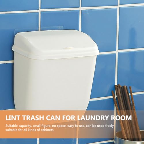 Caneca de basura pequeña para colgar en pared blanca miniatura 3