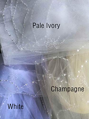 image for Passat Pale Ivory 2 Tiers Fingertip short vintage Wedding veils With B