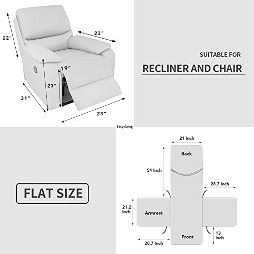 Easy-Going Recliner Chair Covers, Water Resistant Reversible 1 Seat Recliner Cover, Velvet Couch Cover For Living Room, 1 Piece Recliner Sofa Covers For Kids, Dogs, Pets (Recliner, Greyish Green) #TOP4