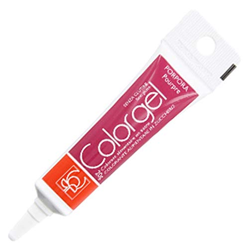 Tubetto COLORANTE in GEL alimentare da 20g - colorante per alimenti per colorare Pasta di zucchero, panna, crema, impasti ecc. (Porpora (fuxia))