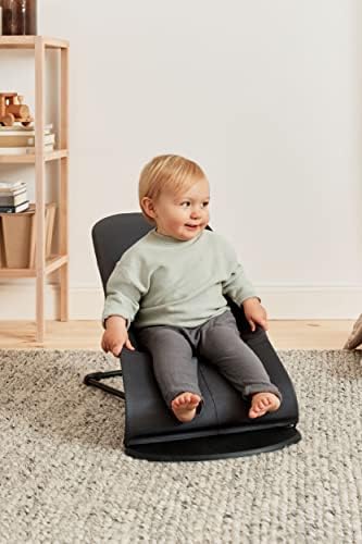 BabyBjörn Bouncer Balance Soft, Black frame, Cotton/Jersey, Light pink/Grey