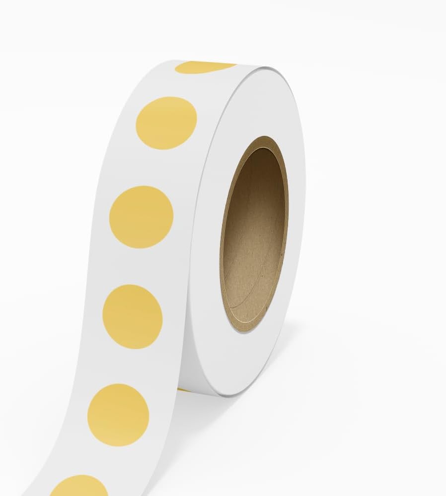 LabelsNstickers Custom Printed Standard Circular Label Rolls - Round - 1.5 Inch - Gold Metallic Foil - 125 Labels/Roll