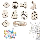 SEPWGUMD DIY-Kreativset Ostern Holz für Erwachsene – Holzanhänger & Dekorationsmaterialien für Erwachsenen-Osterfeiern & Hobby-Gruppen