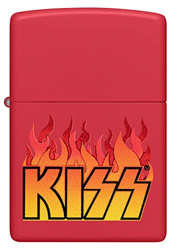 Zippo Encendedor Unisex Color Rojo Mate KISS miniatura 2