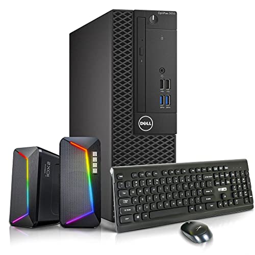 Dell OptiPlex 3050 Desktop Computers PC, Intel Core i5-7500 3.4GHz, 32GB Ram New 1TB M.2 NVMe SSD, Built-in WiFi, Bluetooth, HDMI, Dual Monitor Support, RGB Speaker,Windows 10 Pro (Renewed)