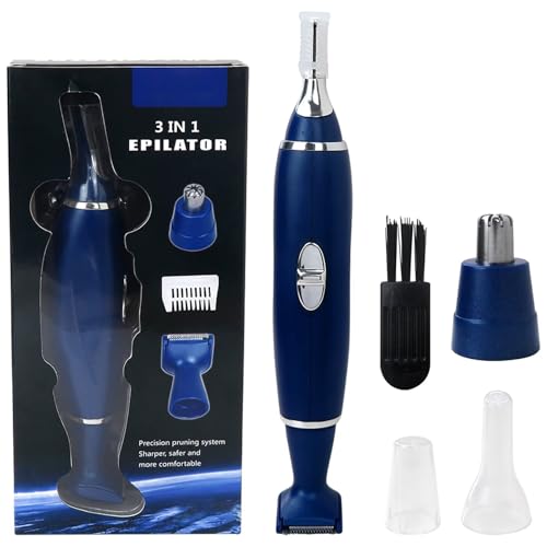 Blue Electric Ear Beard Nose Hair Trimmer Eyebrow Mustache Remover Shaver Clipper New by YTXXDEUS