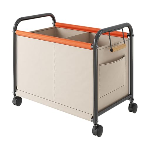Panier à linge pour chambre et buanderie, grand sac amovible et bac roulant beige