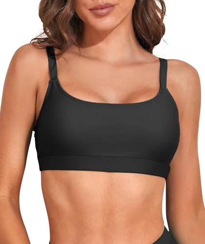 Sports Swim Bra Black Bikini Top Classic Black Swim Top
