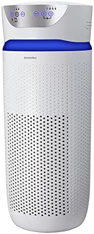 Homedics 5-in-1 UV-C Air Purifier - 360-Degree HEPA Filter for 1,659 Sq Ft, Extra Large Air Purifiers for Bedroom and Home, Essential Oil Pads, Built-In Timer, 5 Speed Settings for Large Rooms, White