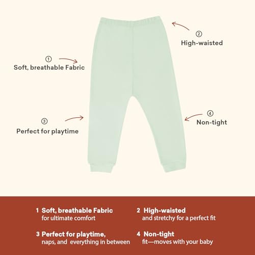 Baby Toddler Joggers Soft Pants for Boys and Girls, 0–24 Months, 2T–4T (3-Pack)2