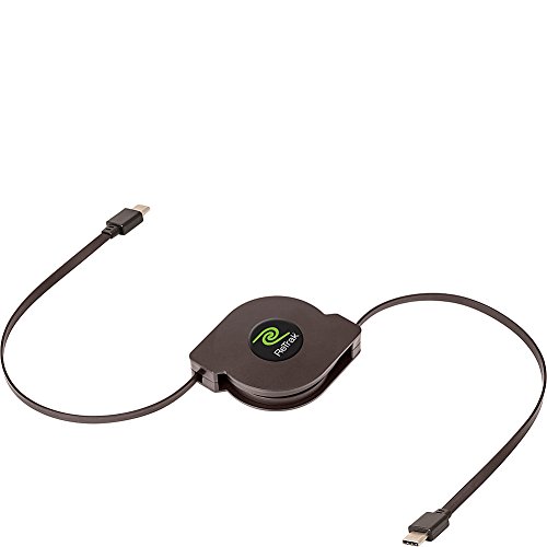 ReTrak ETPRUC10 10-Foot Retractable USB-A Cable with USB-C Adapter